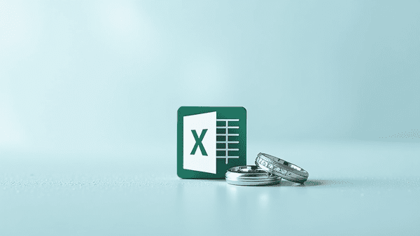 Hääbudjetti Excel-kuvake ja vihkisormukset